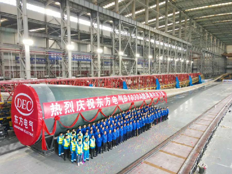 优德88自主研制的亚洲单机容量最大风电机组下线